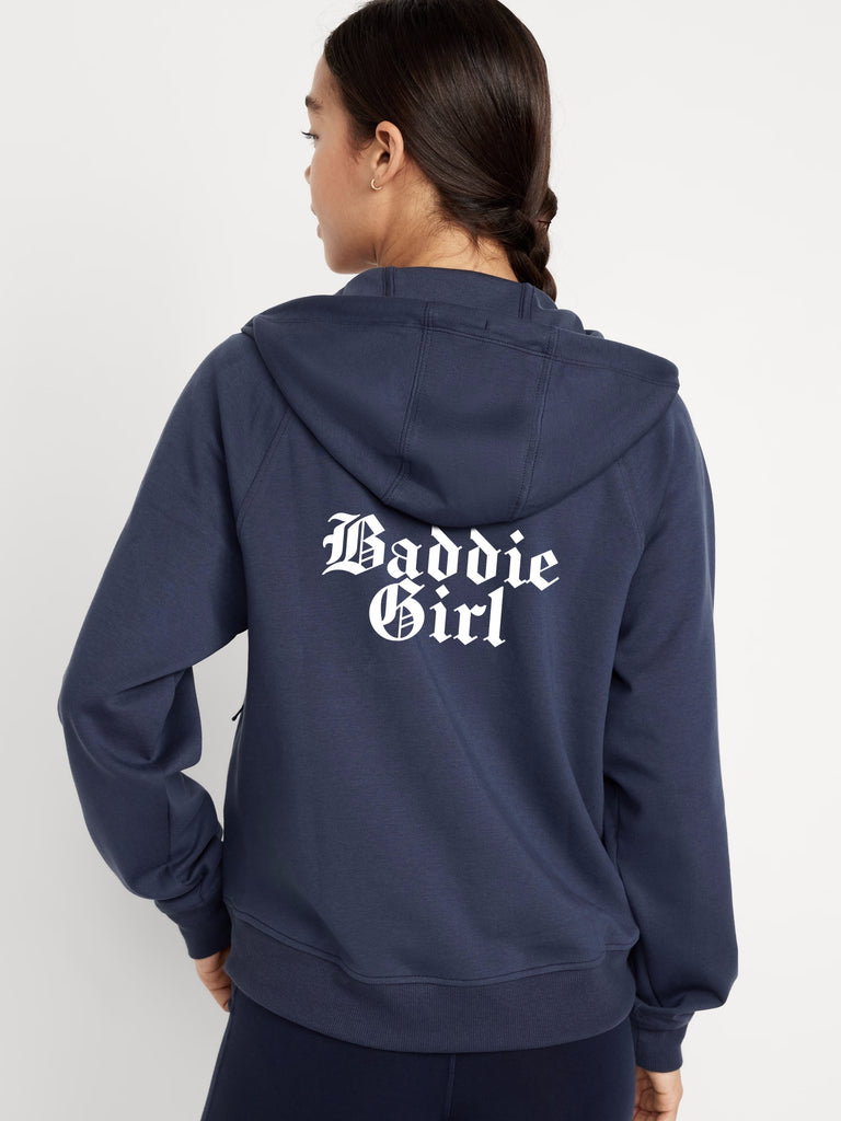 Baddie Girl Flex Fleece Zip Up Hoodie