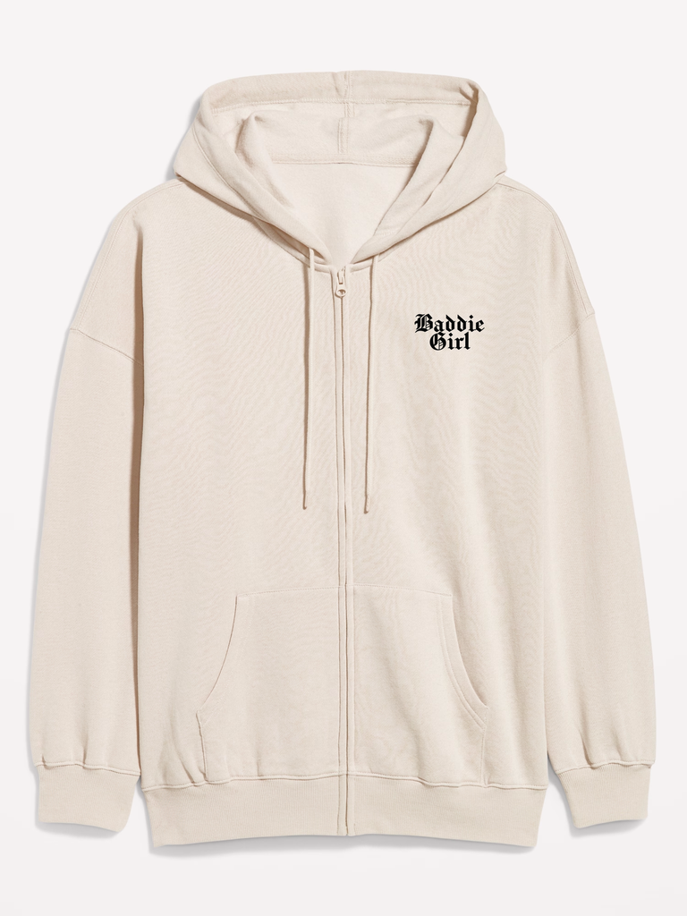 Baddie Girl Flex Fleece Zip Up Hoodie