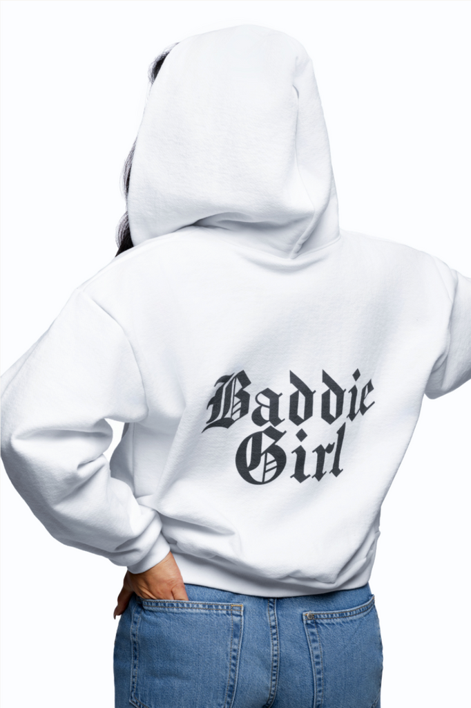 Baddie Girl Fleece Cropped Zip-Up Hoodie
